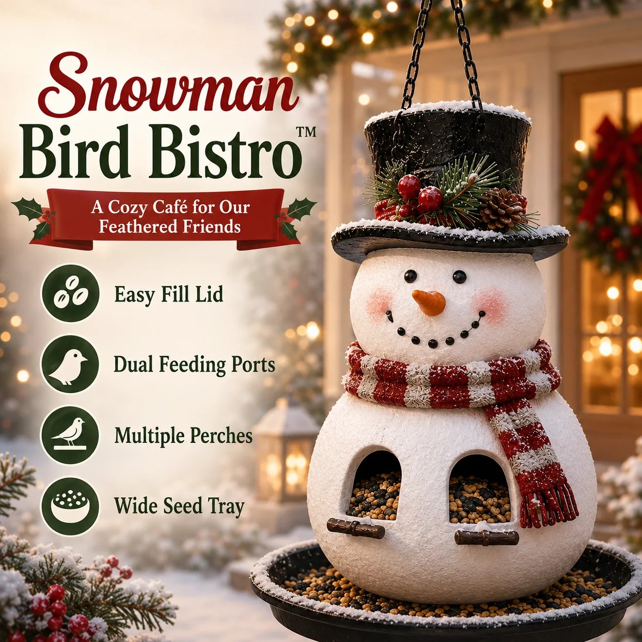 🔥Best Seller 🔥🐦Christmas Themed Bird Feeder Set | Decorative Hanging Backyard Feeders