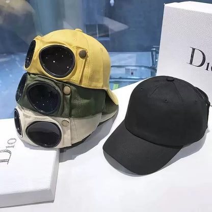 🧢Korean-Style Pilot Baseball Cap – Glasses-Ready Curved Visor
