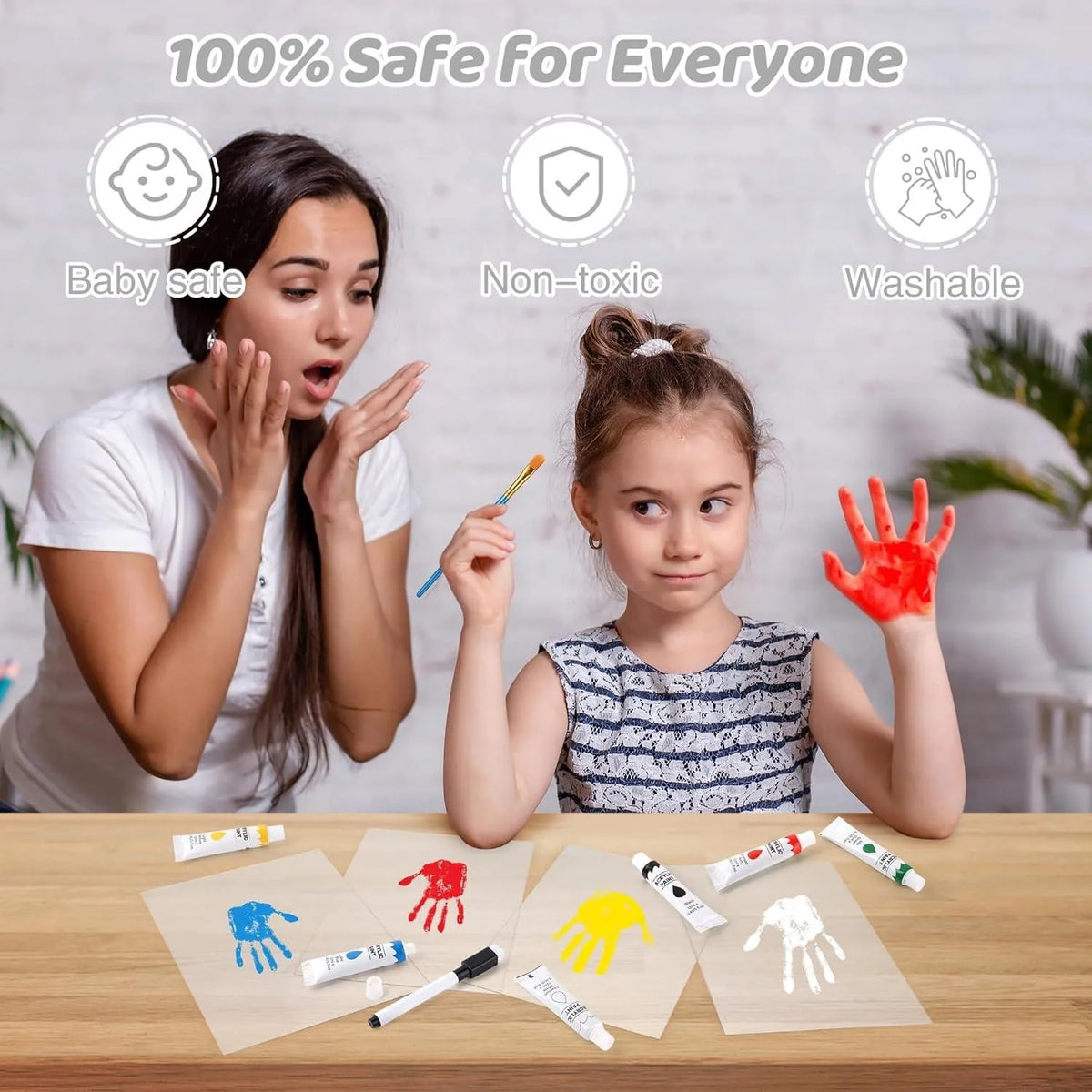 🎁Today Only: 55% OFF🔥Wooden Transparent Handprint Frame Set, DIY Family Memorial Gift Kit