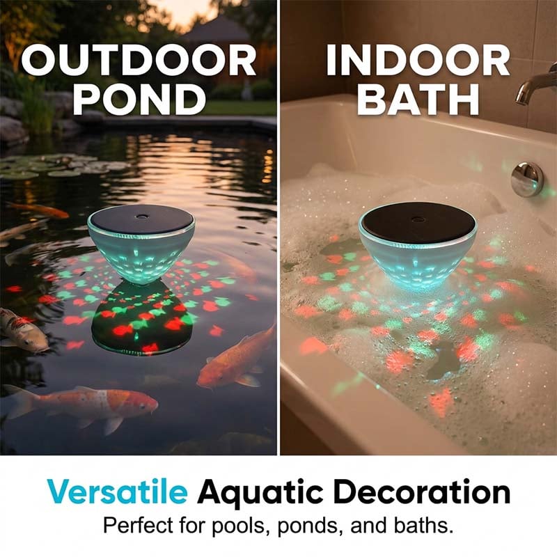 🌊Dreaming Pool🐟43% OFF Now✨Solar Floating Pool Light with Magical Fish Projection 💡