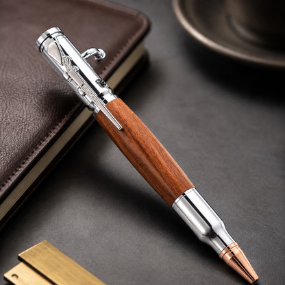 🖊Handcrafted 🖊 Bolt Action Wooden Bullet Pen | Crafted From Real Wood & Bullet Casing