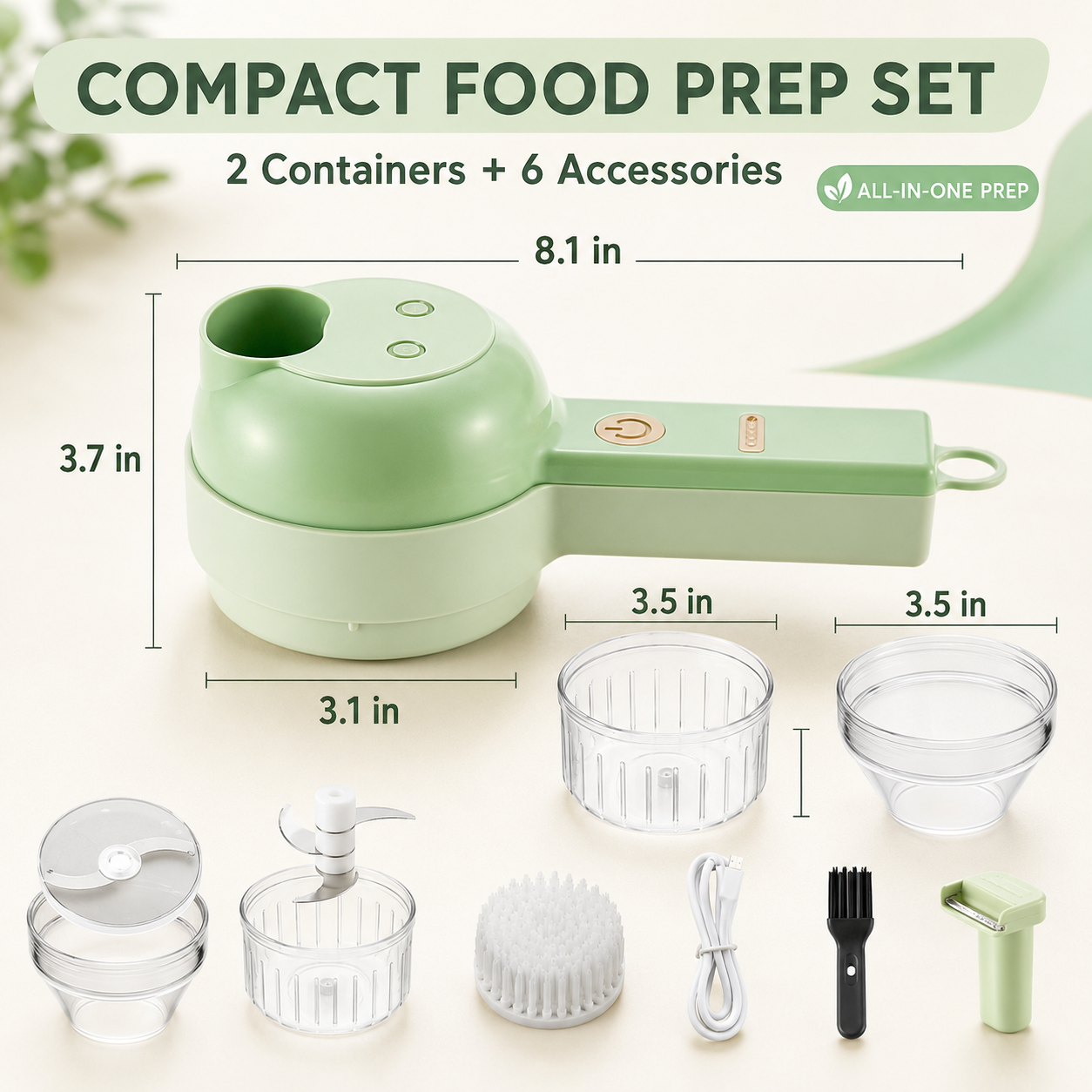 ⚡ 4-in-1 Handheld Electric Chopper – Slice, Mince, Peel & Clean 🧄