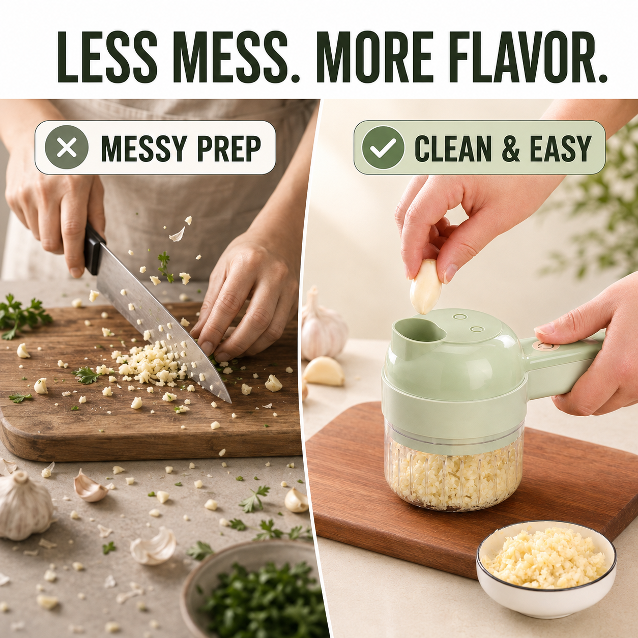 ⚡ 4-in-1 Handheld Electric Chopper – Slice, Mince, Peel & Clean 🧄