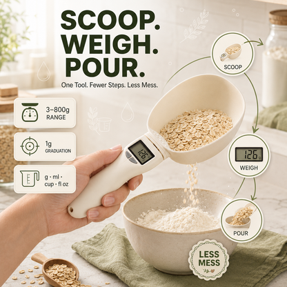 🏅 Digital Kitchen Scoop Scale – Scoop, Weigh & Pour 🥄