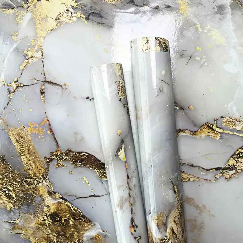 Gold Marble Pattern Self-Adhesive Wallpaper Roll