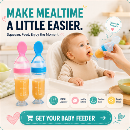 ✈️Last Day 50% OFF✨👶 Squeeze & Feed Baby Food Feeder – Spoon + Container in One