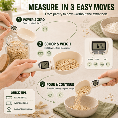 🏅 Digital Kitchen Scoop Scale – Scoop, Weigh & Pour 🥄