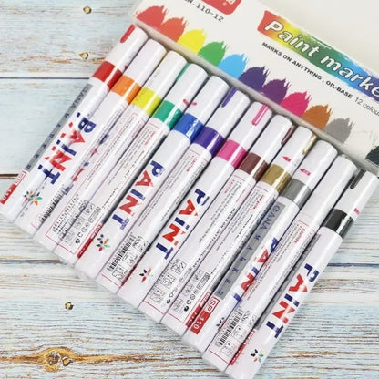🎨 Oil-Based Paint Marker – Waterproof Quick-Dry Pen for Tires, Metal, Glass & More