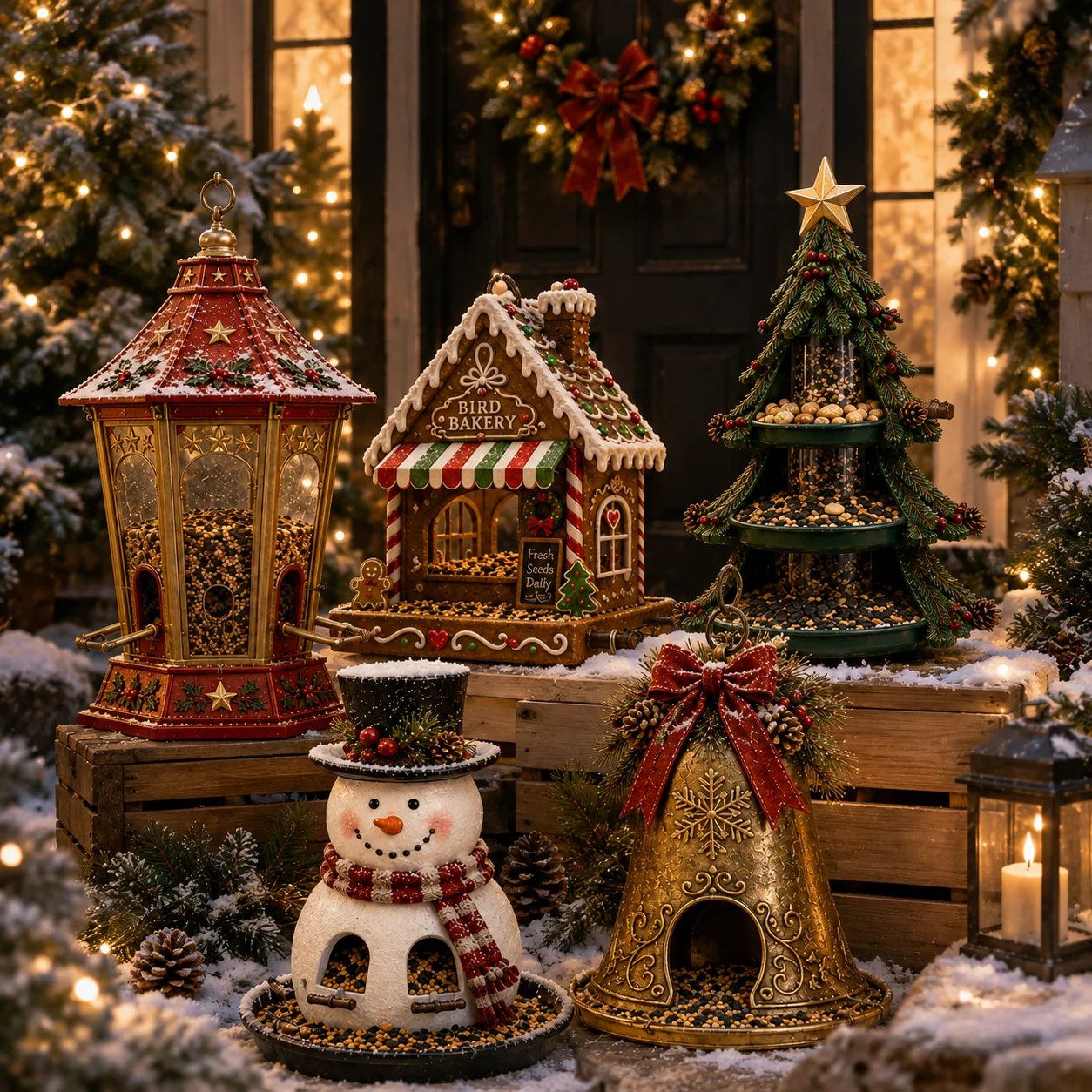 🔥Best Seller 🔥🐦Christmas Themed Bird Feeder Set | Decorative Hanging Backyard Feeders