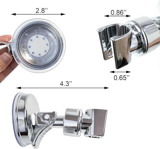 🌎Ends Today: 70% OFF!🔥2pcs Adjustable Shower Head Holders Removable Suction Cup Shower Head Bracket No Drill Shower Head Bracket