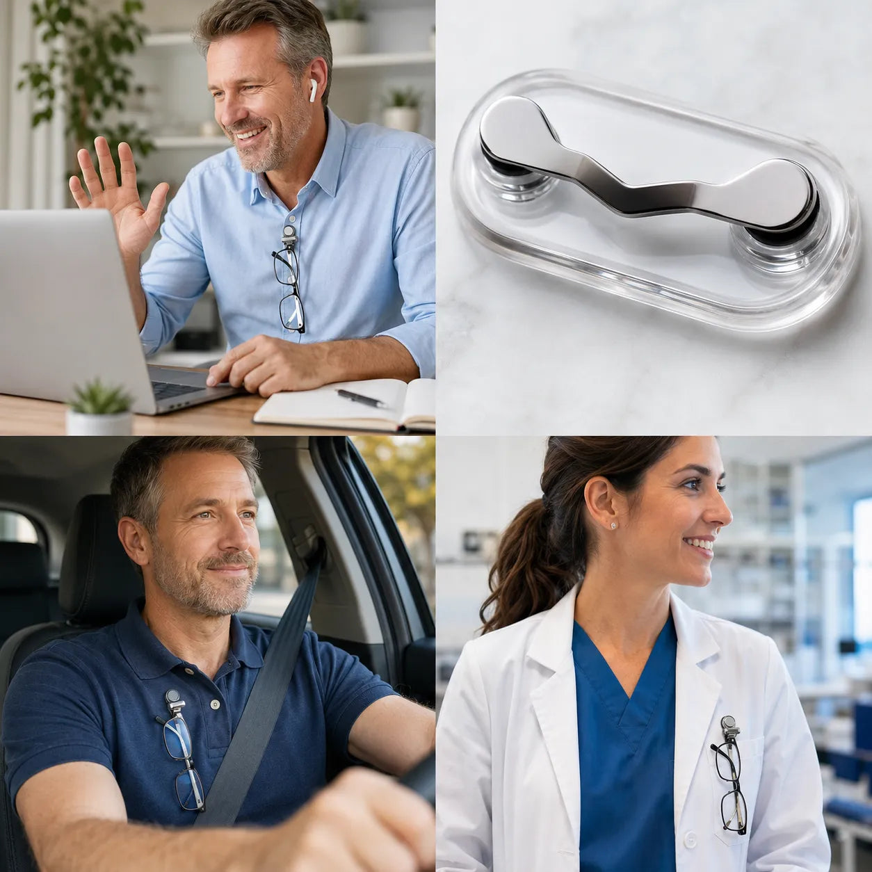 ✈️Last Day 50% OFF🧲No Damage Clothing Magnetic Glasses Holder(3pcs)