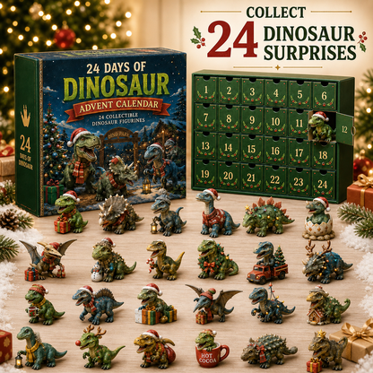 ✈️Last Day 50% OFF✨24 Days of Dinosaur Christmas Advent Calendar – 24 Collectible Dino Figurines & Holiday Surprises