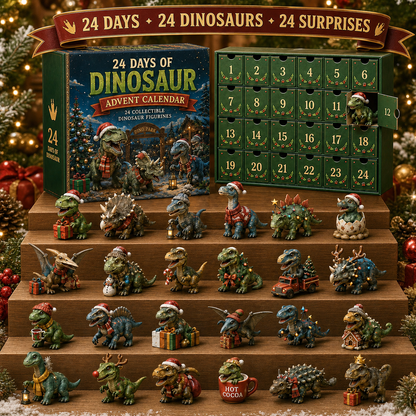 ✈️Last Day 50% OFF✨24 Days of Dinosaur Christmas Advent Calendar – 24 Collectible Dino Figurines & Holiday Surprises