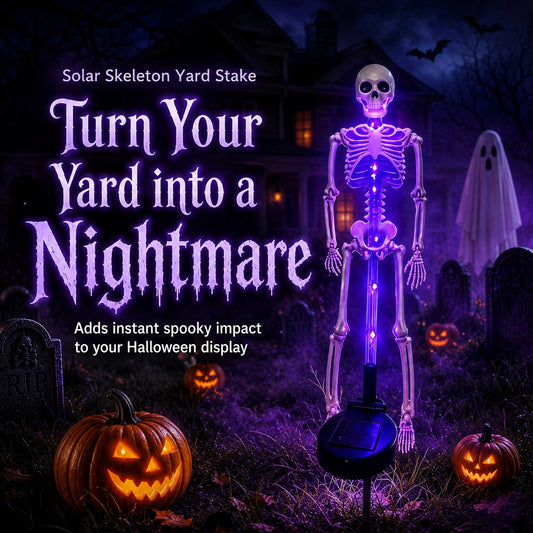 🛸💀 Solar Skeleton Yard Stake 💀