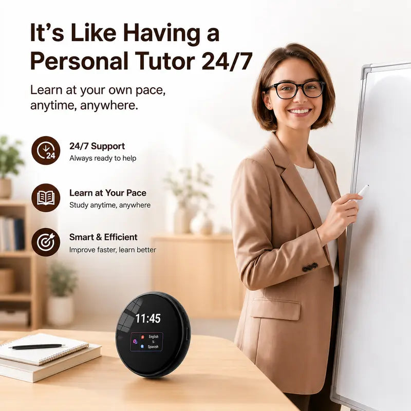 🌍 Pocket AI Language Translator | 165 Online Languages 🗣️ Two-Way Voice & Touch Control