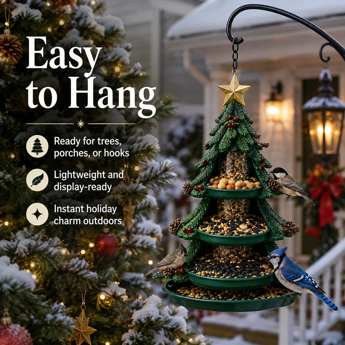 🔥Best Seller 🔥🐦Christmas Themed Bird Feeder Set | Decorative Hanging Backyard Feeders