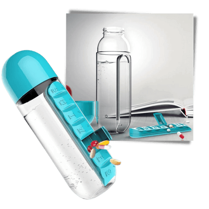 Plastic Water Bottle with Pill Box