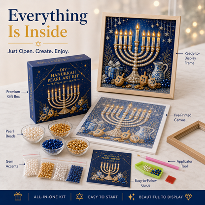 ✈️Last Day 50% OFF✨🎁DIY Hanukkah Pearl Art Kit ✨