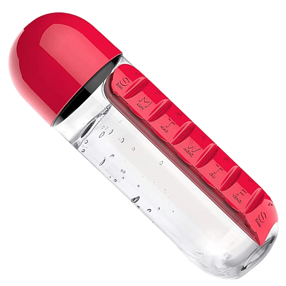 Plastic Water Bottle with Pill Box