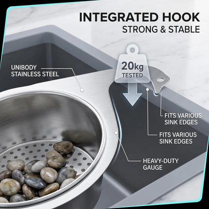 🔥Swan Kitchen Sink Drain Basket🦢Stainless Steel Food Waste Catcher