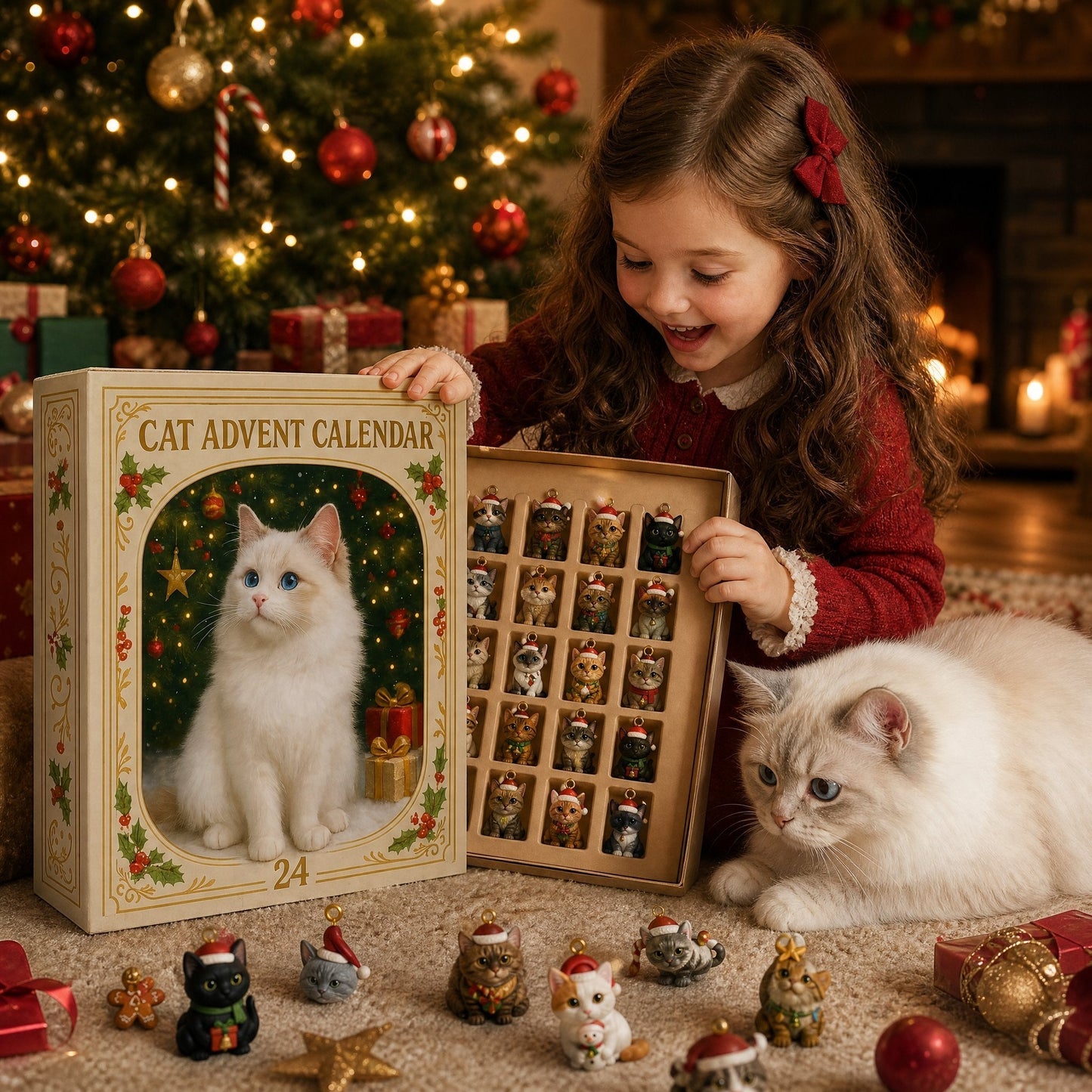 🌎Ends Today: 70% OFF!🔥Advent Calendar 2026 Cat Advent Calendar Gift for Adults Friends Cat Owners and Lovers Christmas Holiday Countdown Gift 24 Designs Cats Charm Christmas Tree Ornament