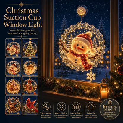 ✈️Last Day 50% OFF✨🎄Lighted Christmas Window Decoration with Suction Cup | Warm LED Window Light with Double-Layer Design & Multiple Festive Styles ✨