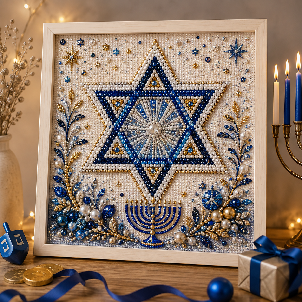 ✈️Last Day 50% OFF✨🎁DIY Hanukkah Pearl Art Kit ✨