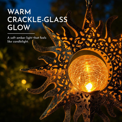 Celestial Glow Solar Sun & Moon Hanging Garden Lanterns
