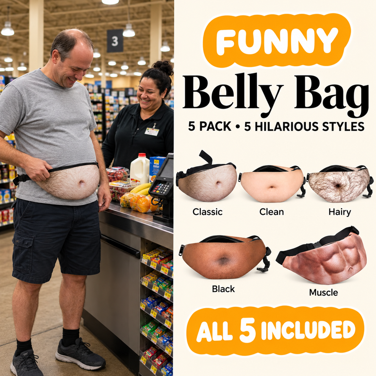 🔥 Limited-Time 49% OFF🔥Dad Bag Fanny Pack & 3D Beer Belly Waist Pack