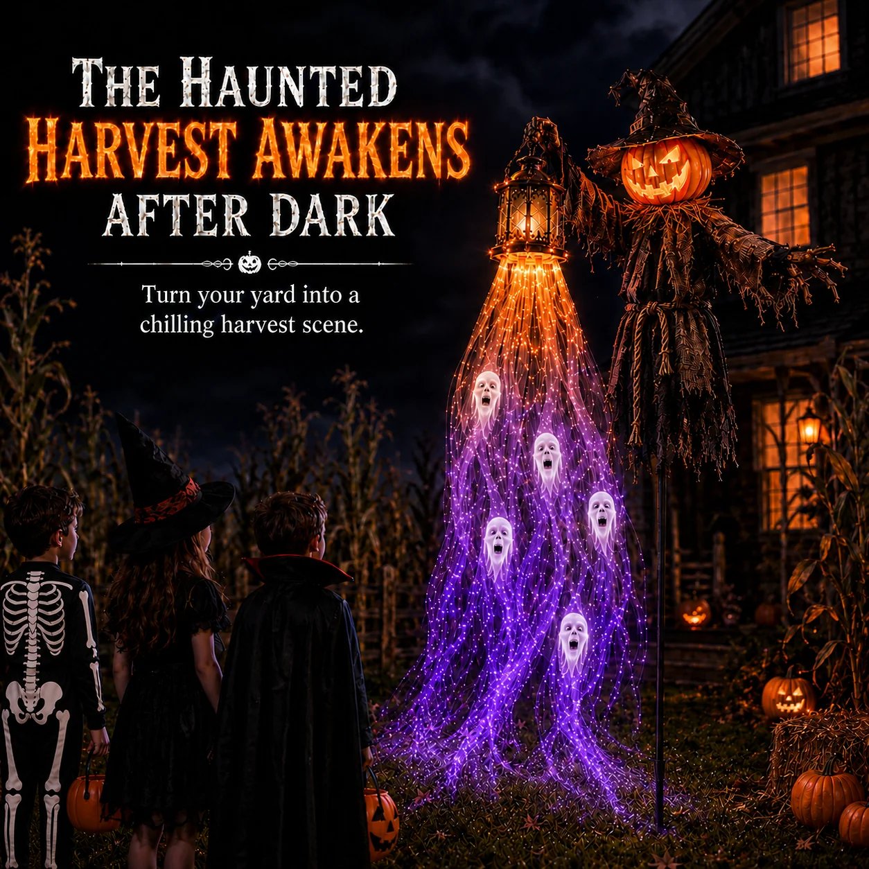 Haunted Scarecrow Halloween garden light