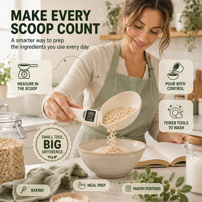 🏅 Digital Kitchen Scoop Scale – Scoop, Weigh & Pour 🥄