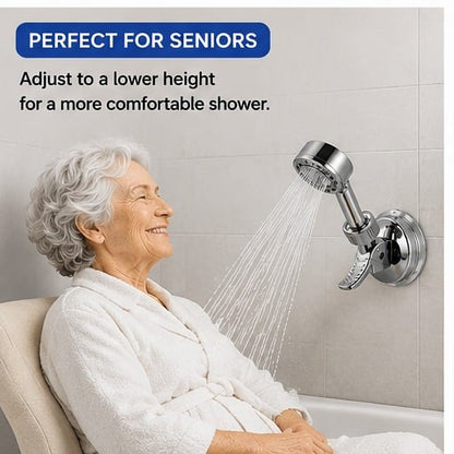 🌎Ends Today: 70% OFF!🔥2pcs Adjustable Shower Head Holders Removable Suction Cup Shower Head Bracket No Drill Shower Head Bracket