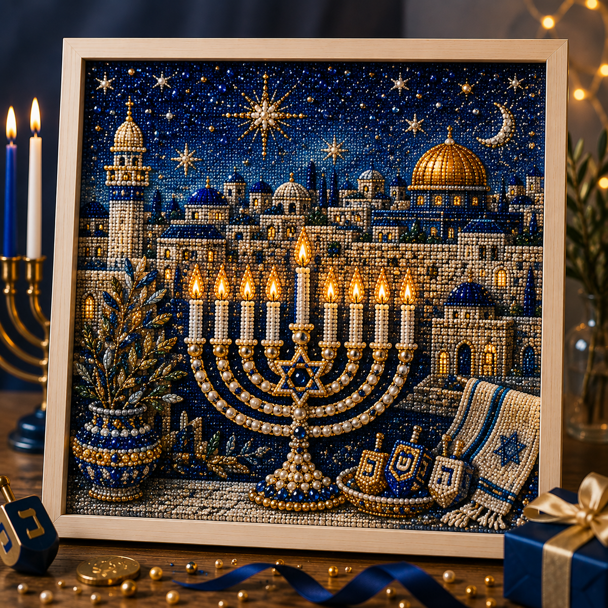 ✈️Last Day 50% OFF✨🎁DIY Hanukkah Pearl Art Kit ✨