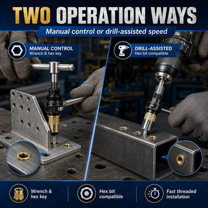 Carbon steel rivet nut set (including M3–M8 sizes)