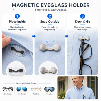 ✈️Last Day 50% OFF🧲No Damage Clothing Magnetic Glasses Holder(3pcs)