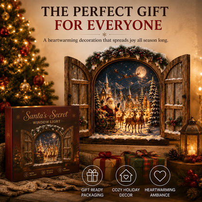 🎅 ✨Santa’s Secret Window Light – 3D Lighted North Pole Christmas Wall Decor