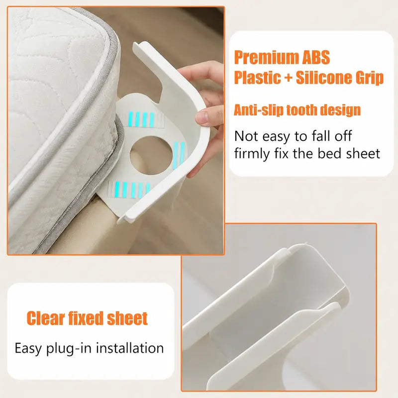 Locking bed sheet clip with textured grip