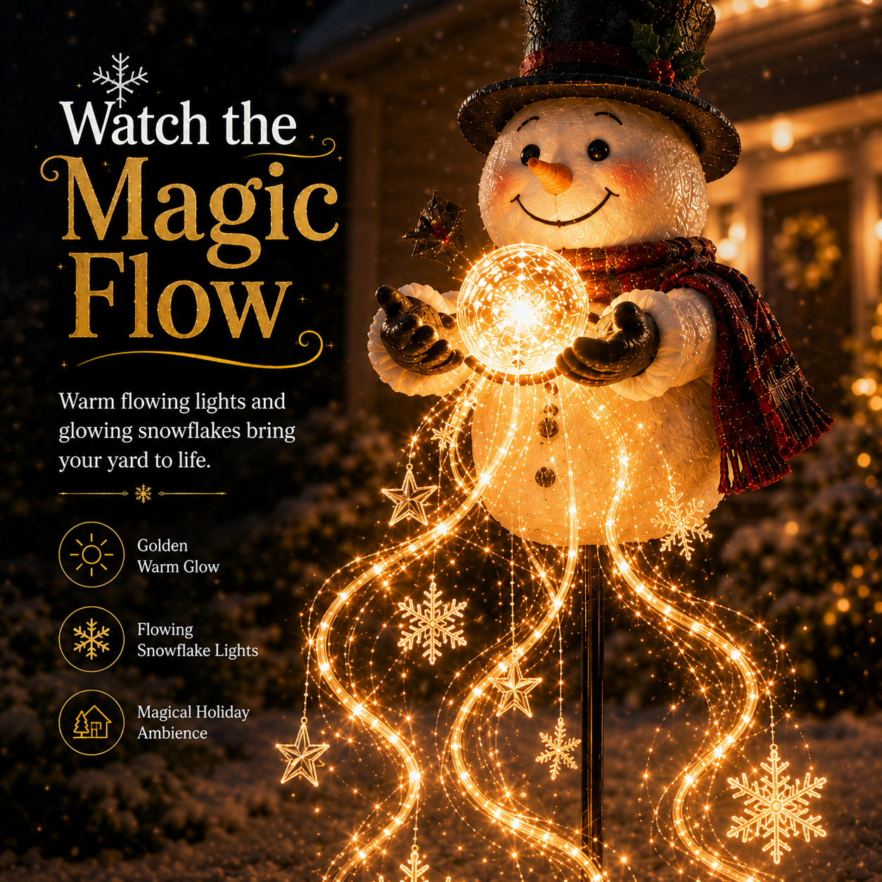 🔥 50% OFF ⛄ Snowman LED Christmas Light ❄️ Magical Snowfall Effect