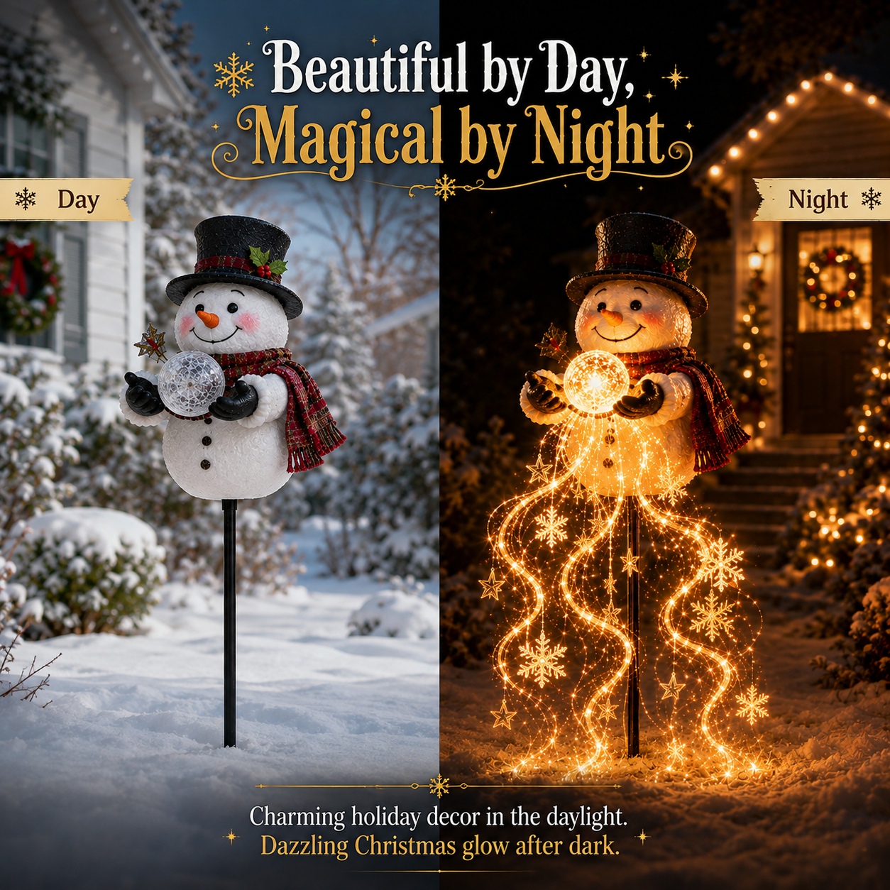 🔥 50% OFF ⛄ Snowman LED Christmas Light ❄️ Magical Snowfall Effect