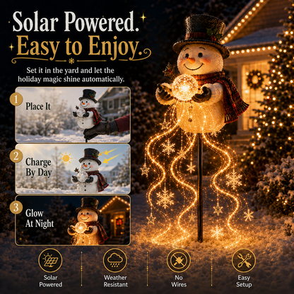 🔥 50% OFF ⛄ Snowman LED Christmas Light ❄️ Magical Snowfall Effect