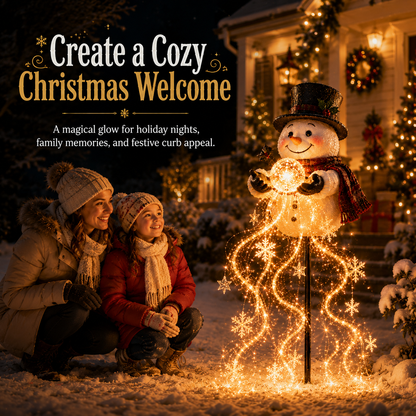 🔥 50% OFF ⛄ Snowman LED Christmas Light ❄️ Magical Snowfall Effect