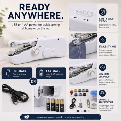 ✈️Last Day 50% OFF✨🧵Portable Mini Electric Sewing Machine – Quick Clothing Repairs Anytime, Anywhere