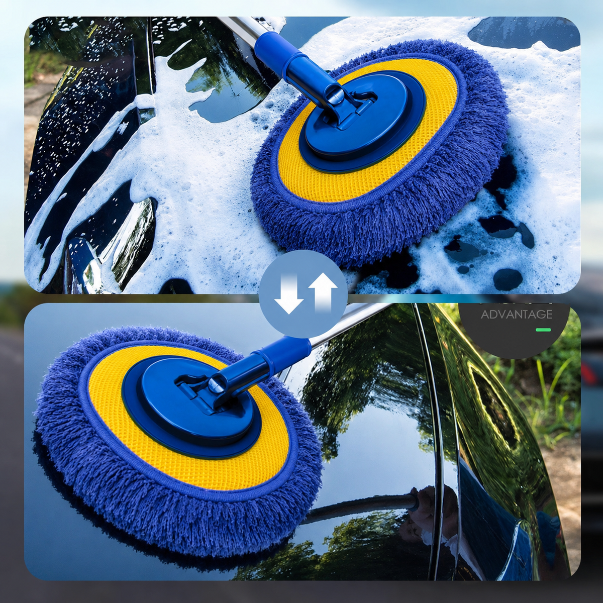 🏅⏳Time-Limited Special⏰Durable Aluminum Long Handle Telescopic Car Wash Mop – Soft Microfiber, Scratch-Free & Adjustable Length ✨
