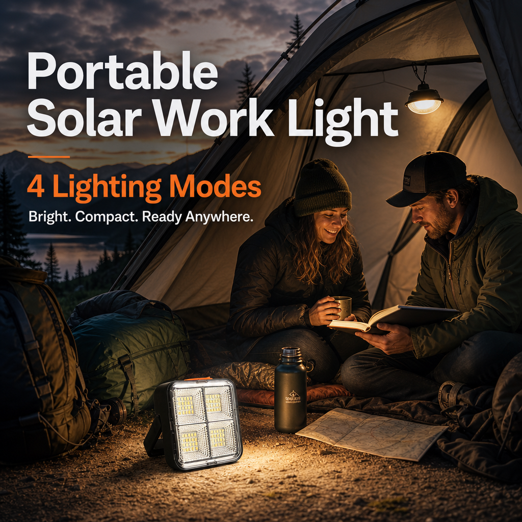 🔥🎁Hot Sale 49% OFF💡Portable Solar Work Light with 4 Lighting Modes