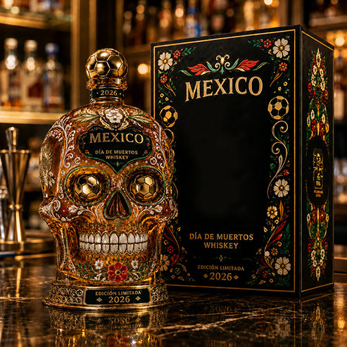 ⚽⚽🇲🇽Mexico 2026 Día de Muertos Whiskey Bottle