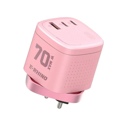 🔋70W GaN Global Travel Charger – 3-Port 4-in-1 Rotary Plug