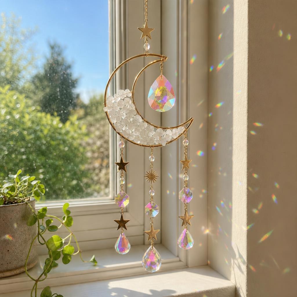 MoonPrism™ Crescent Moon Crystal Suncatcher carousel image 3