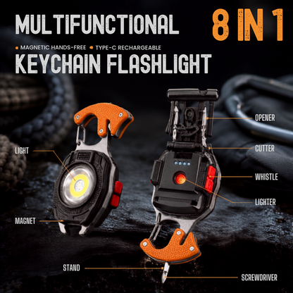 🔥 50% OFF | 8-in-1 Rechargeable Keychain Flashlight Multi-Tool 🔦