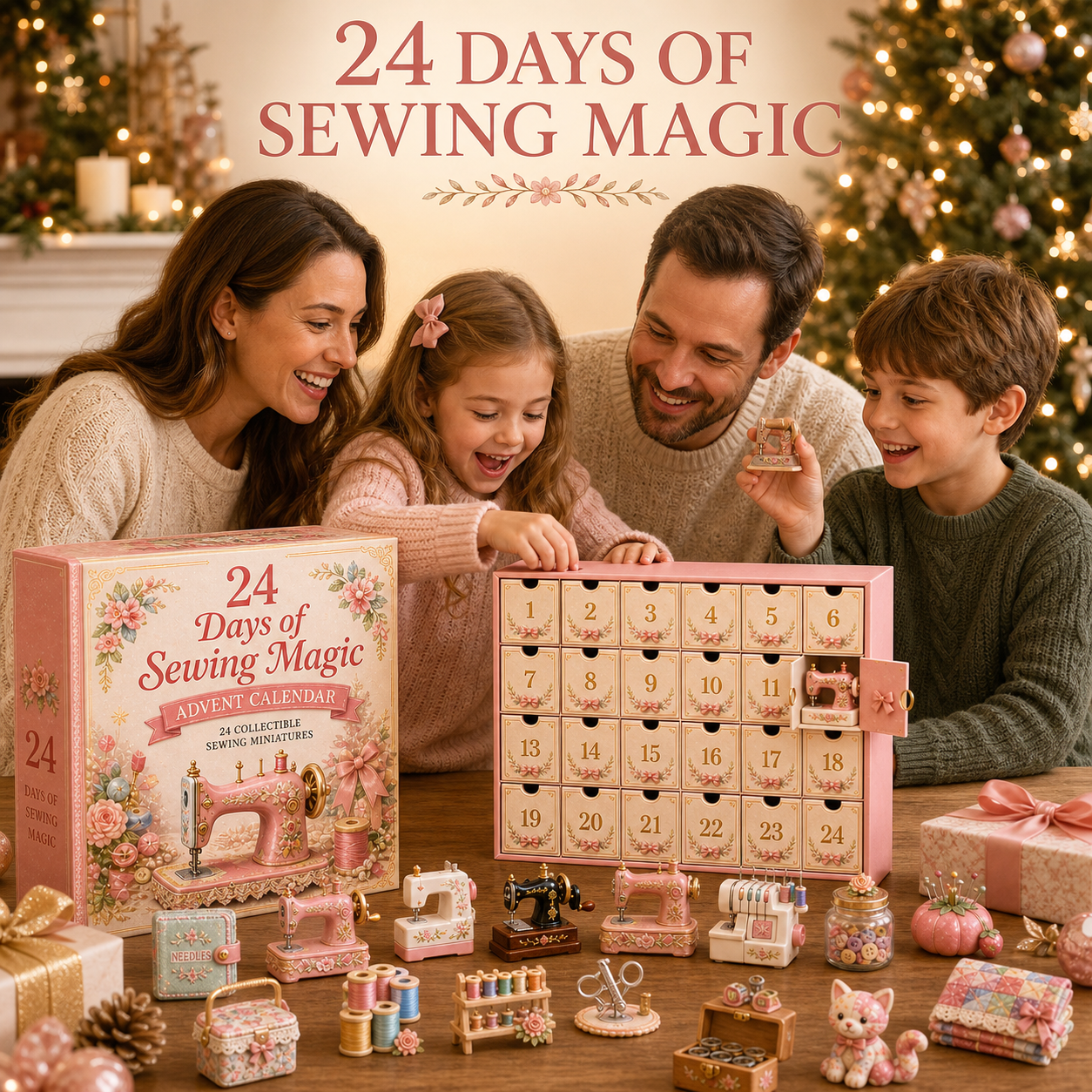 ✈️Last Day 50% OFF✨24 Days of Sewing Magic Advent Calendar – 24 Collectible Sewing Miniatures for Crafters, Quilters & Sewing Lovers