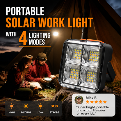 🔥🎁Hot Sale 49% OFF💡Portable Solar Work Light with 4 Lighting Modes